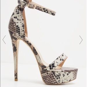 Pretty Little Thing Snakeskin Heels